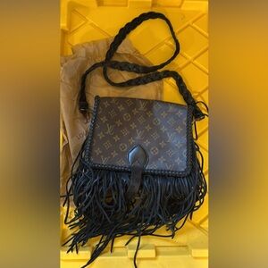 Louis Vuitton Monogram Black Fringe Crossbody Bag